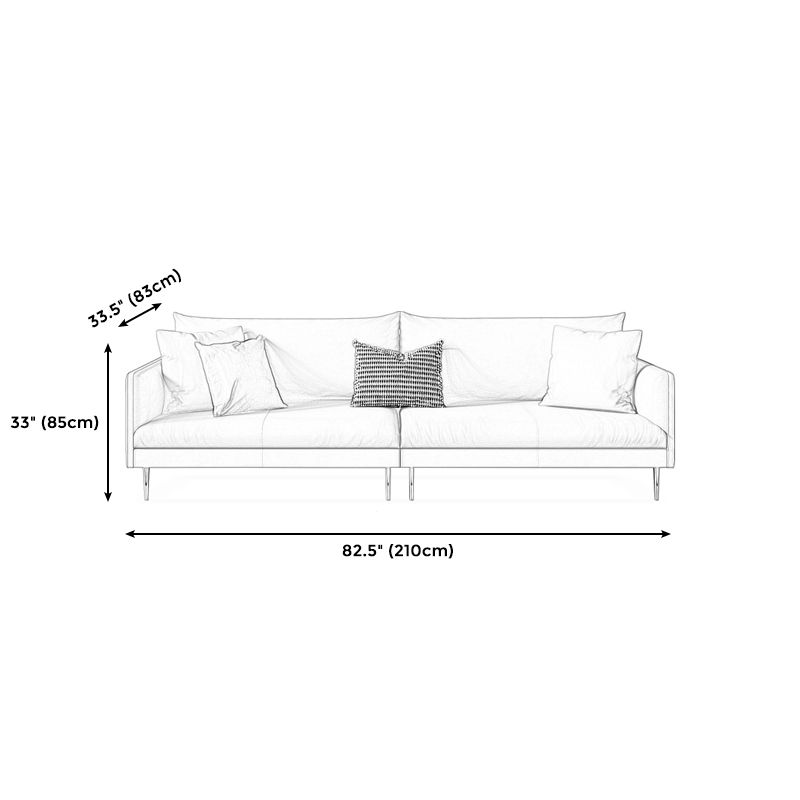 Stain Resistant Stationary 3-seater Square Arm Standard Cushions Sofa