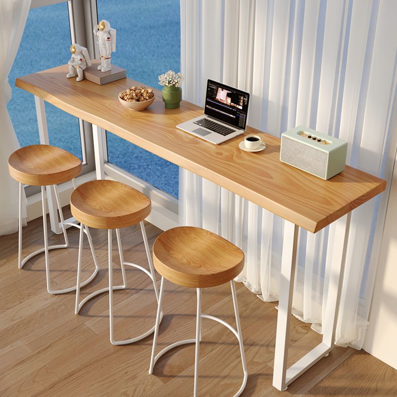 Contemporary Solid Wood Rectangle Bar Wine Table for Living Room