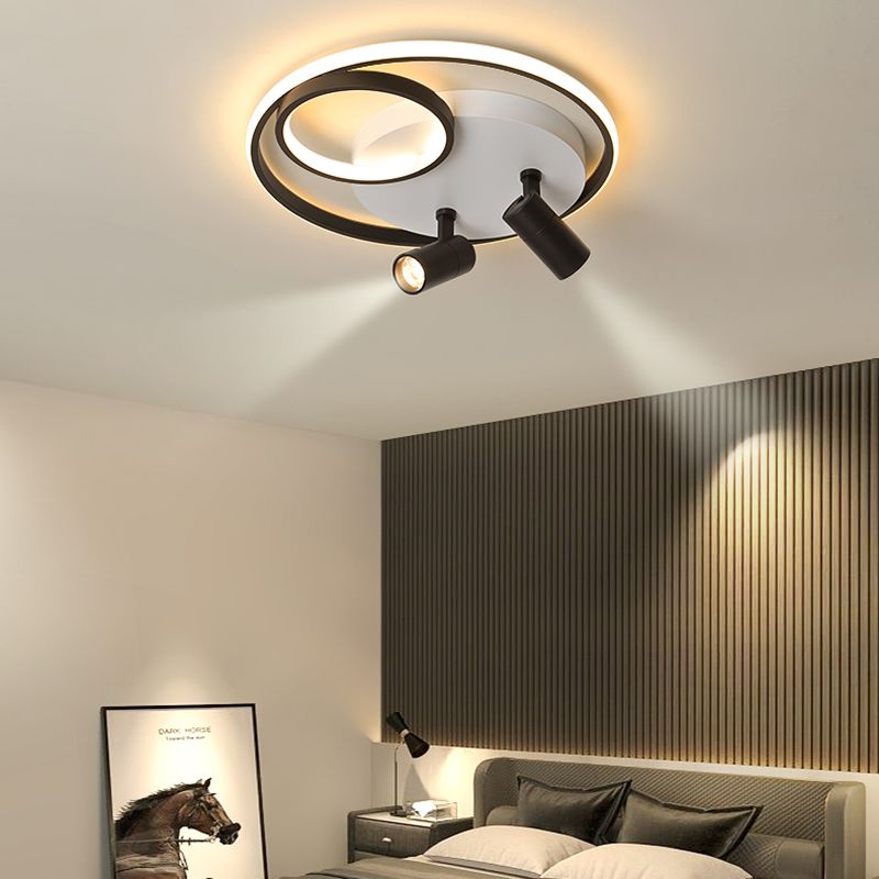 Plafonnier LED contemporain avec luminaire encastré pour magasin de vêtements