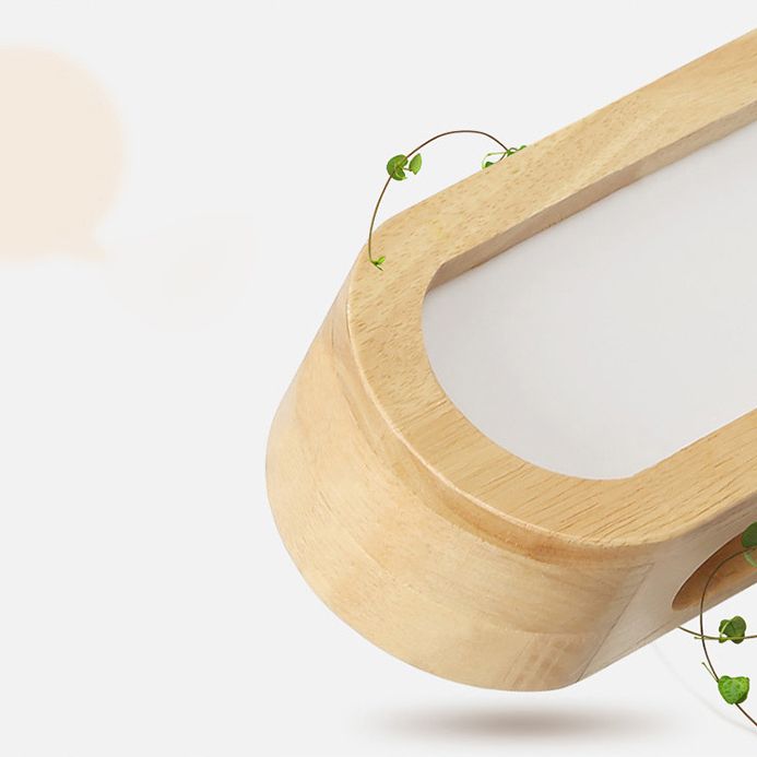 Linear ovale en bois rincier mural simplicité en acrylique LED Vanité murale pour chambre à coucher