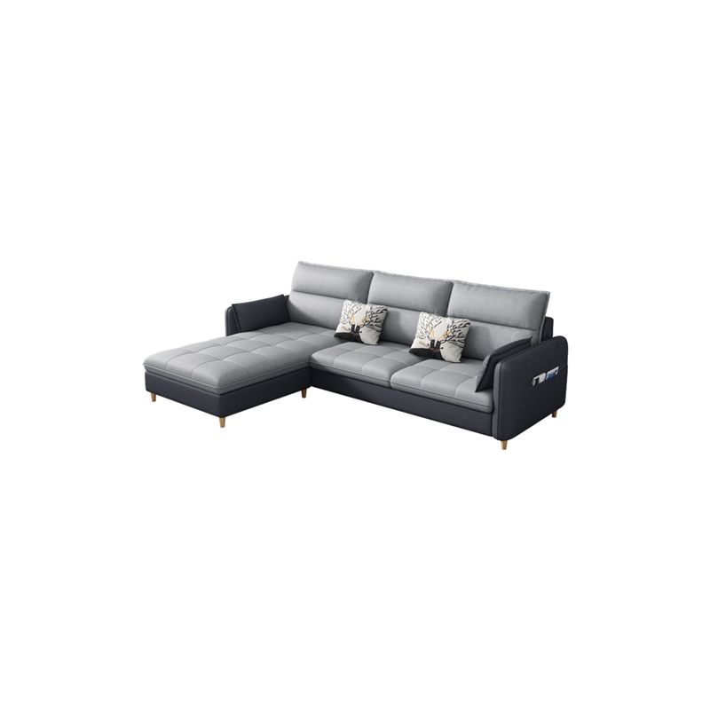 79.92"D x 56.3"W x 33.46"H 3-Seat Cushion Back Tufted Sectional with Storage