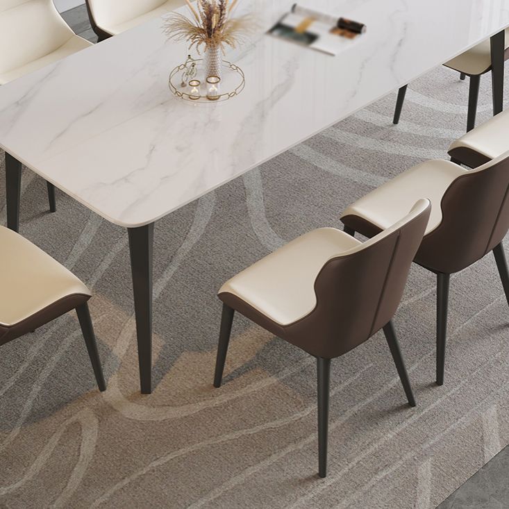 Modern 1/4/5/7/9 Pieces Dining Set Sintered Stone Dining Table Set with Leather Chairs