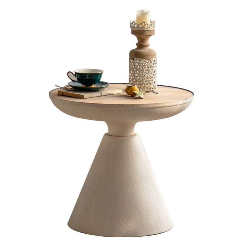 French Country Metal Pedestal Side End Table 18.9" Tall Round Side End Table