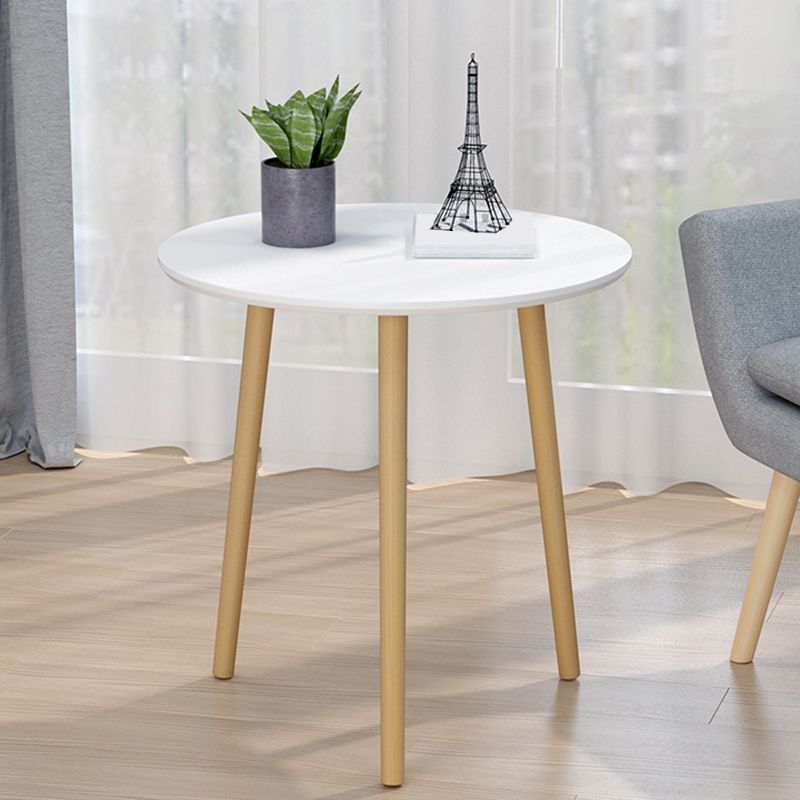 Contemporary Round Wooden Coffee Table 3 Legs Cocktail Table