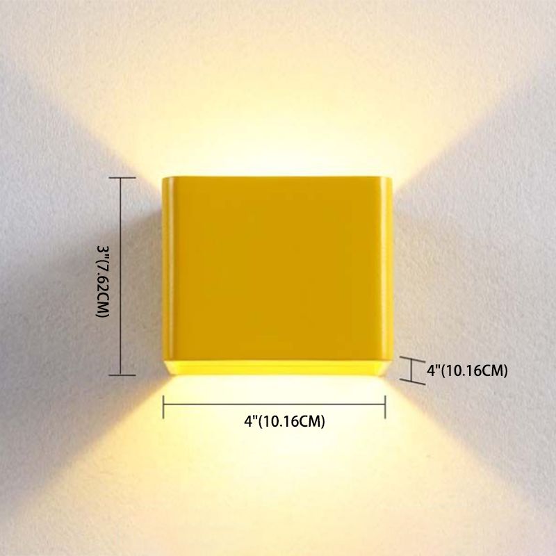 Moderner minimalistischer Stil quadratischer Wandleuchter Aluminium 1 leichte Leuchten für Wohnzimmer