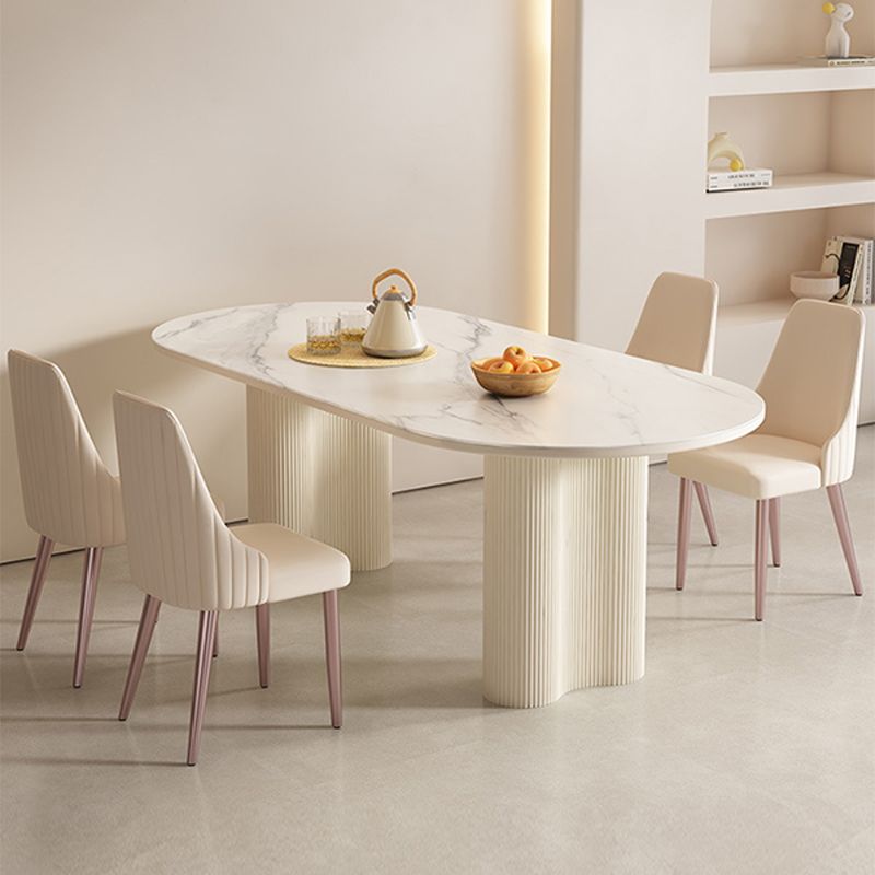 Contemporary Sintered Stone Dining Table Oval Dinner Room Table