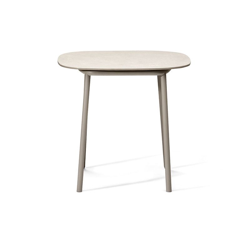 Modern Rattan Side Table Outdoor Patio Table with Aluminum Frame