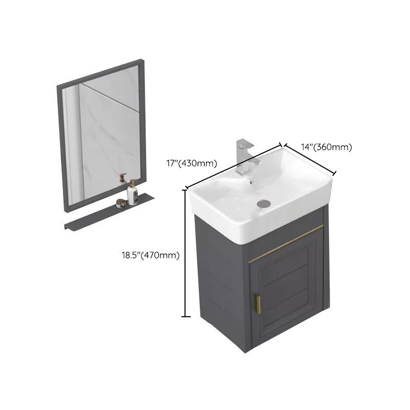 Modern Single Bath Vanity Wall Mount Ceramic Top Bathroom Vanity