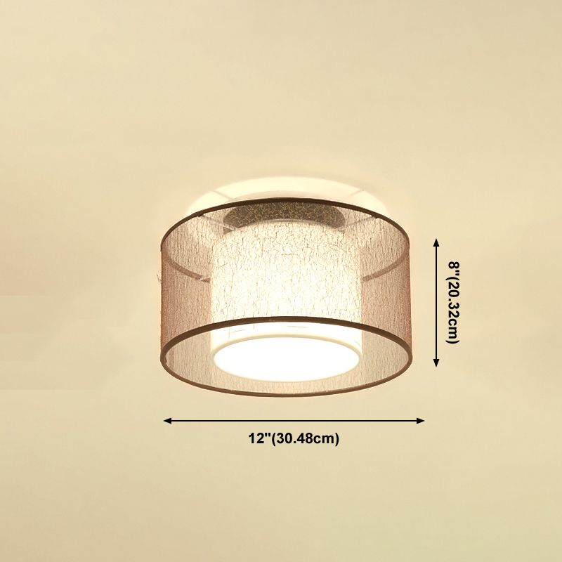 Plafonniers encastrés de style chinois avec éclairage de montage au plafond avec abat-jour en tissu