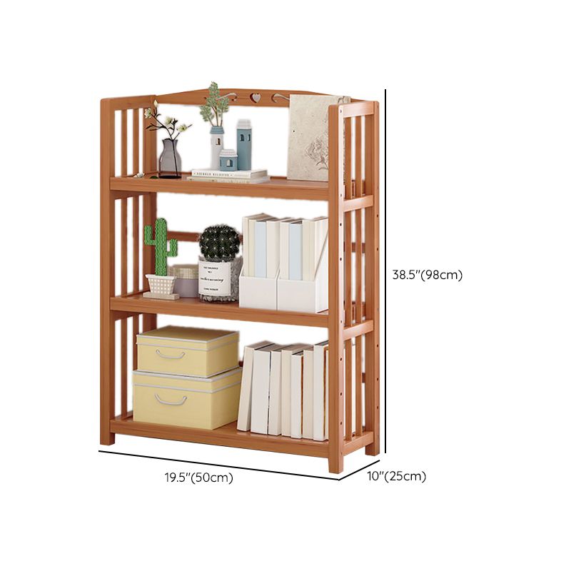 Contemporary Bookcase Open Shelf Bamboo Vertical Shelf Bookcase