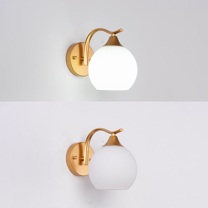 Bedroom Nordic Simple Sconce Light Fixtures 1 Bulb Glass Sphere Wall Mounted Lighting