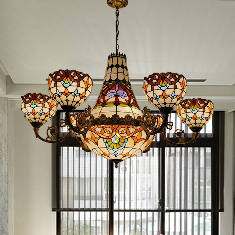 11/13 LUCI LUMI PENDANTE LAMONO CHANDELIER TIFFANY BRASSO DOUL LIMINE CON OMAGGIO DEGLIO DEGLIO, larghe 39 "/47"