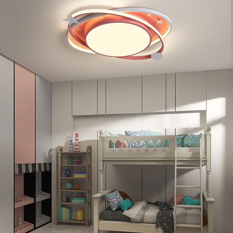 Dessin animé planète encastré plafonnier acrylique chambre d'enfant LED plafonnier