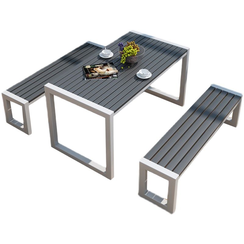 Contemporary Rectangular Picnic Table 1/3 Piece Reclaimed Wood Dining Picnic Table