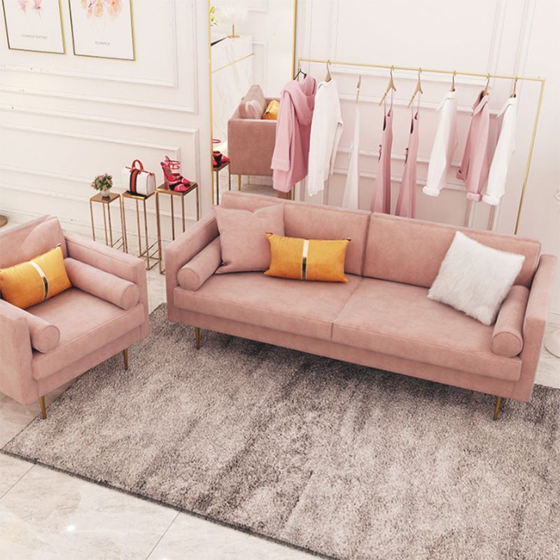 Canapé en velours à 2/3 places moderne du milieu du siècle de 31,5 po de large avec accoudoirs carrés