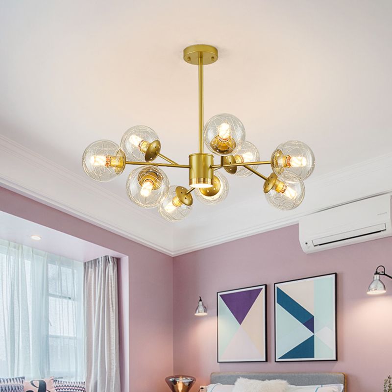 Modern Chandelier Lights Globe-Shaped Pendant Lights Glass Pendant Chandelier for Dining Room