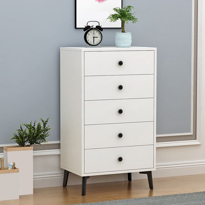 Modern Accent Chest with Soft Close Drawers White Accent Cabinet