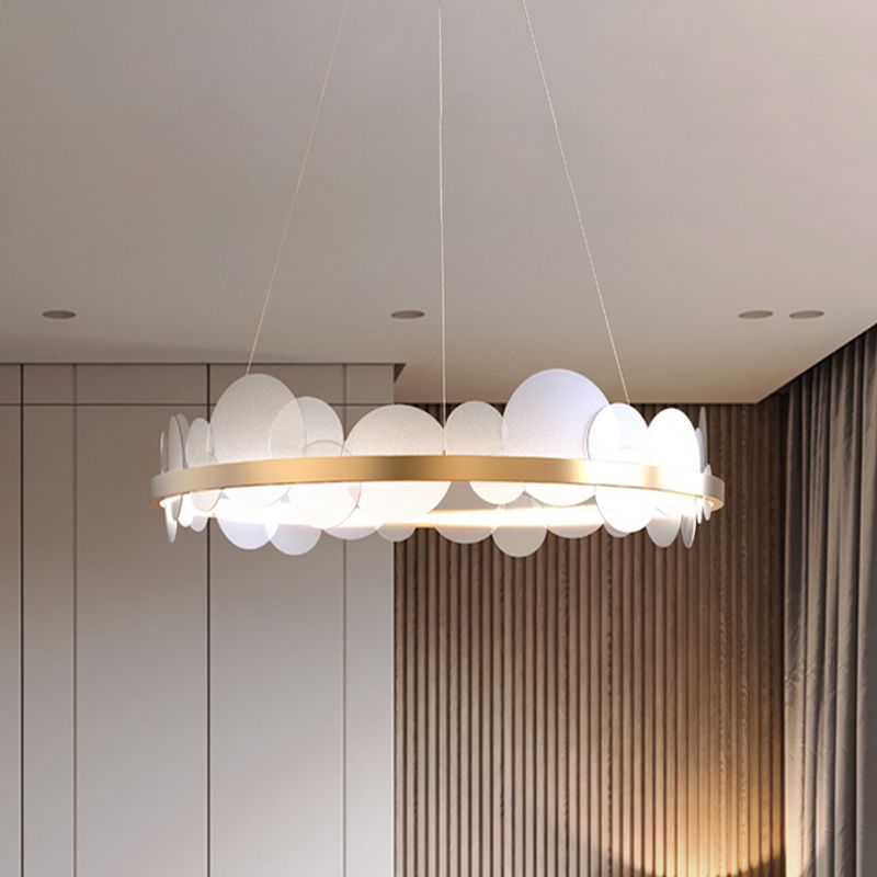 Panneau rond en acrylique suspension du lustre contemporain 23,5 "/31,5" Dia LED PENDANT ORD AVEC DESIGN