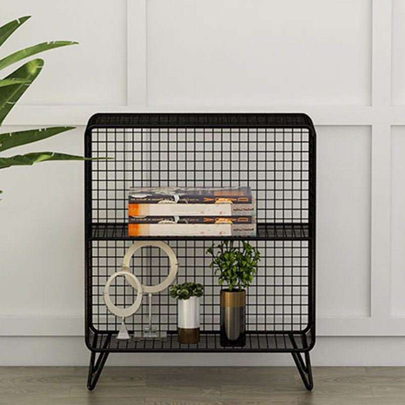 Modern Metal Bookshelf Standard Vertical Closed Back Bookcase in Burnish