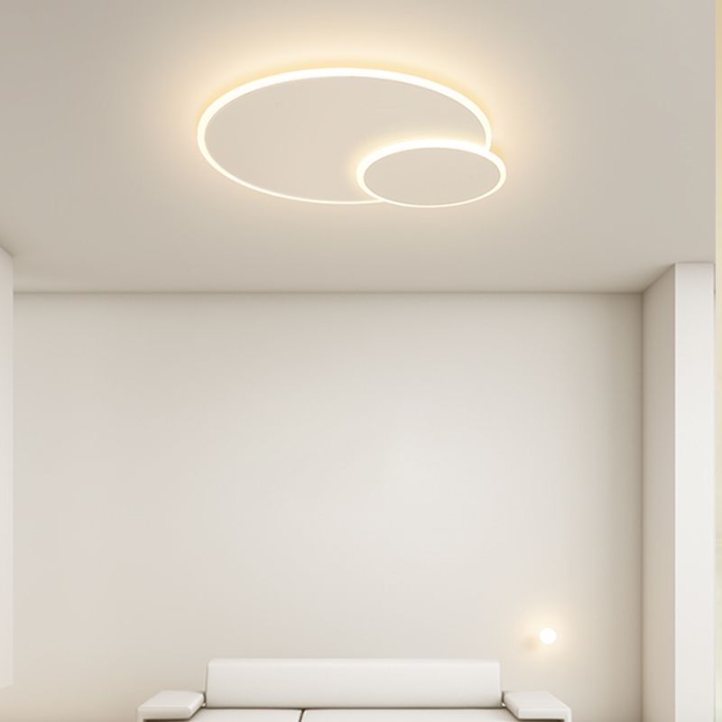 Plafoniera moderna artistica a LED in ferro laccato circolare con montaggio ad incasso con paralume in acrilico