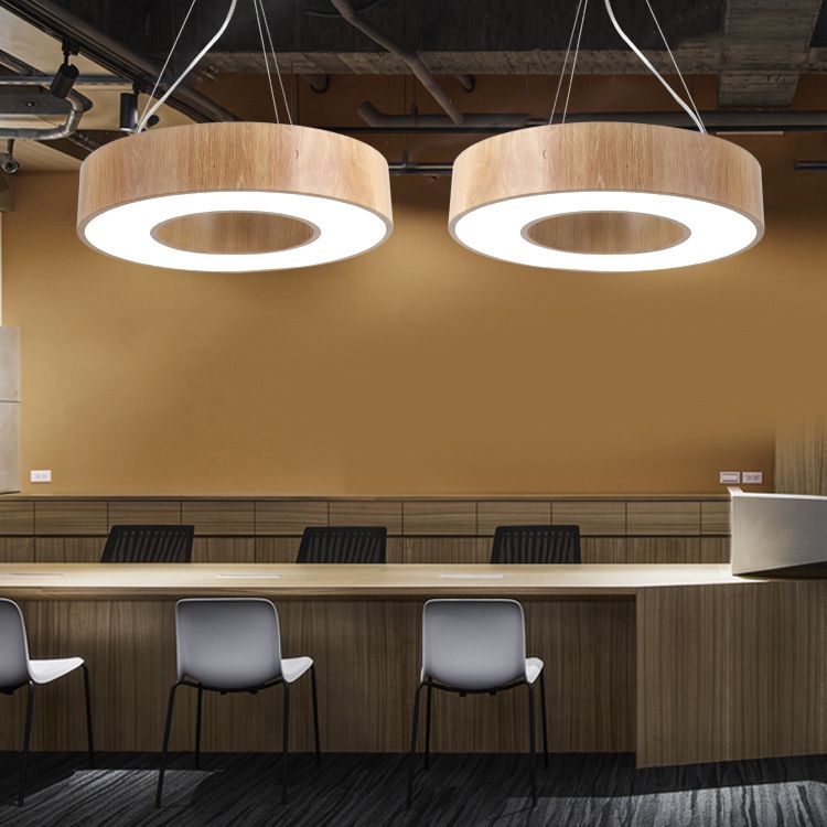 Drum Pendant Lighting Simplicity Modern Round LED Hanging Light Fixtures for Living Room