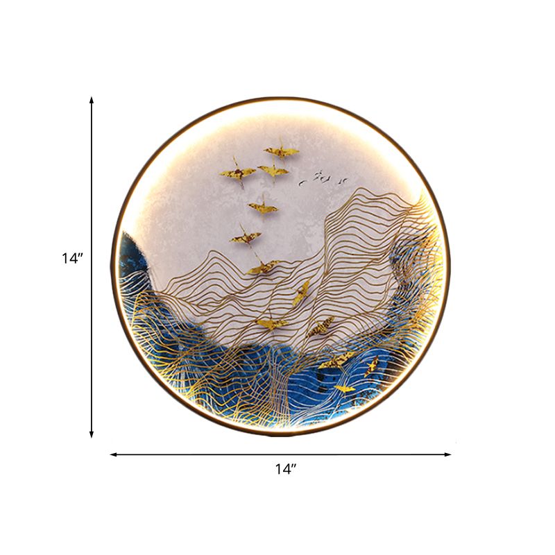 Lámpara de mural decorativa de montaña/pájaro Luz de metal japonés Led de pared de pared de pared para comedor para comedor