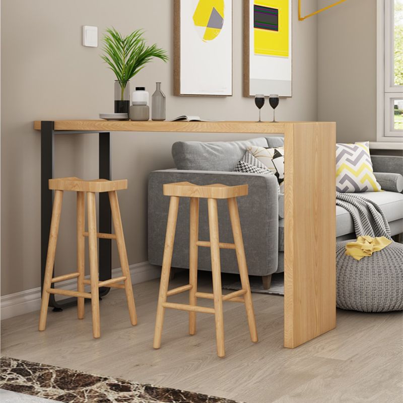 Modern Design Saddle Wooden Stools for Home Armless Stools with Wood Seat