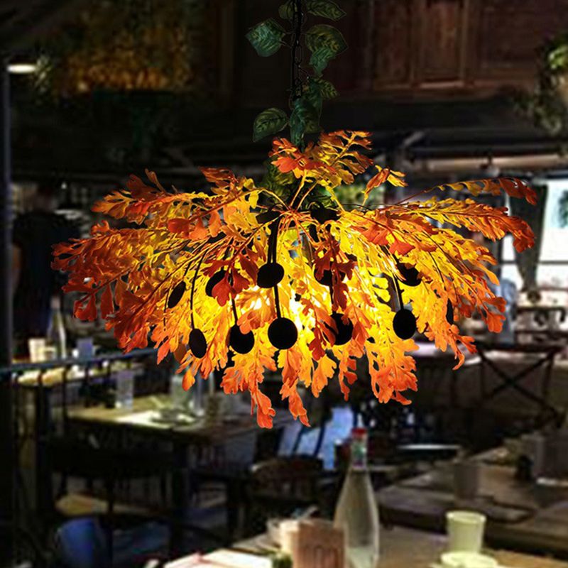 Hanging Chandelier Country Style Imitation Plant Metal Ceiling Suspension Lamp for Restaurant