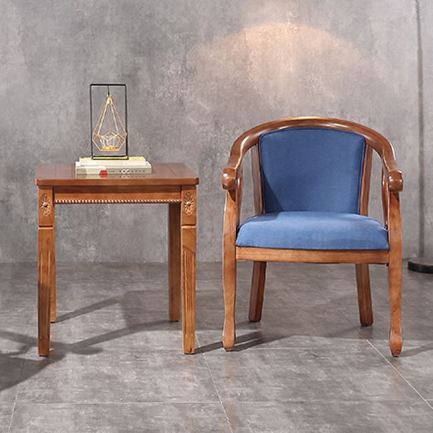 Silla de comedor de madera tradicional, silla de comedor de tela de lino para uso en restaurantes