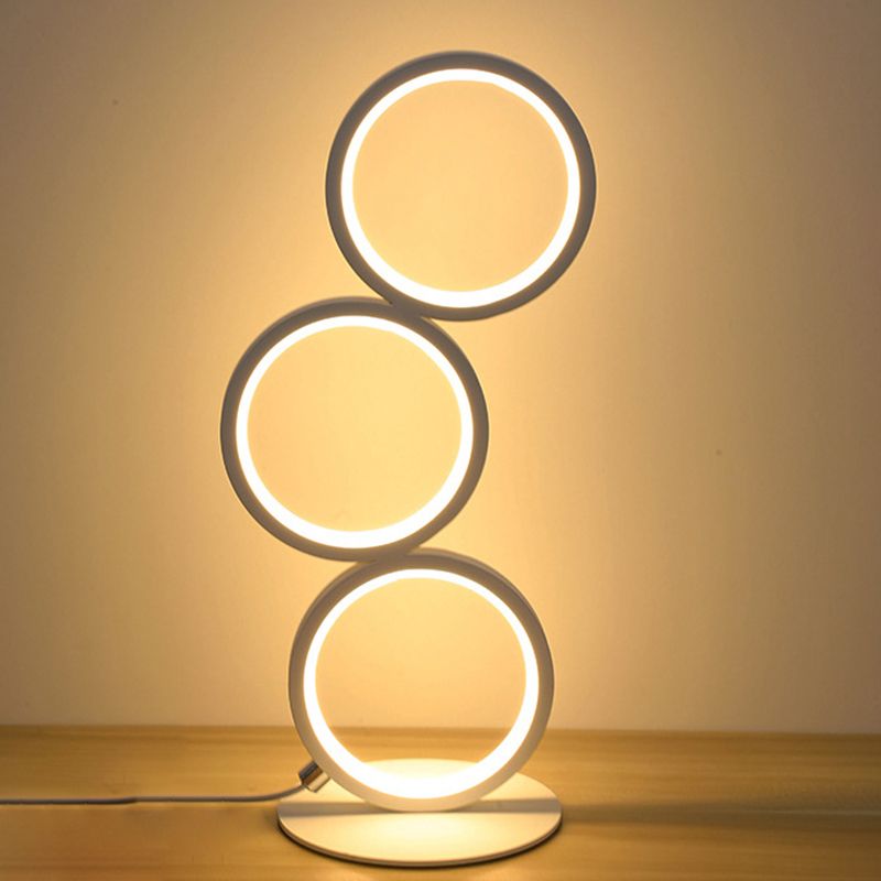 Lámparas de mesita de noche circular lámparas de mesa modernas 3 lámparas de mesa de luz ligeras