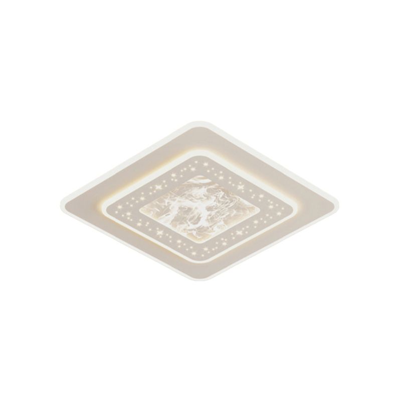 LED Metal Flush Mount Geometric Shape Modern Ceiling Light with Acrylic Shade for Bedroom