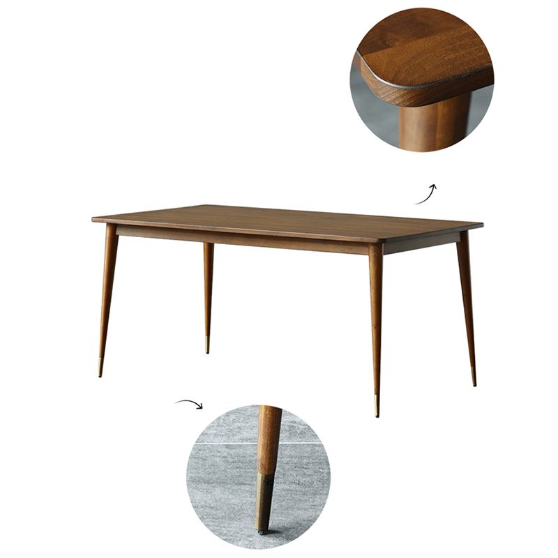 Rechthoek Ash houten tafel in bruine moderne eettafel met 4 poten voor restaurant