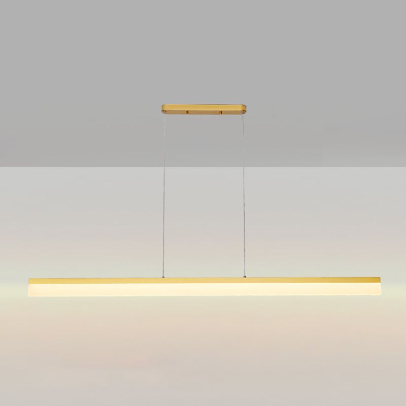 Luz de la isla contemporánea de metal lineal 1 Luz de techo de la isla ligera para cocina
