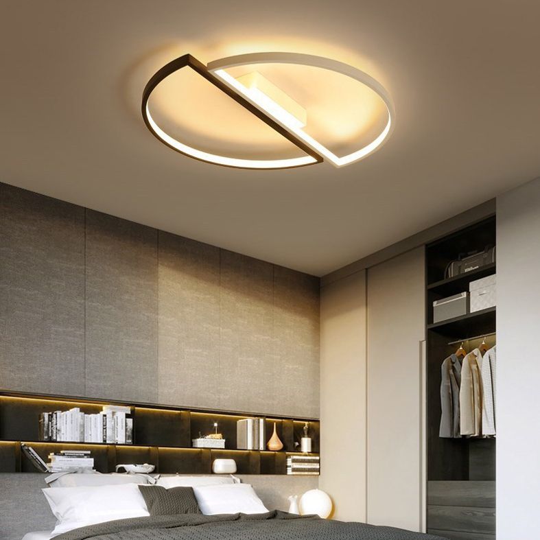 Modern Style Metal Geometric Flush Mount Ceiling Light for Bedroom Living Room
