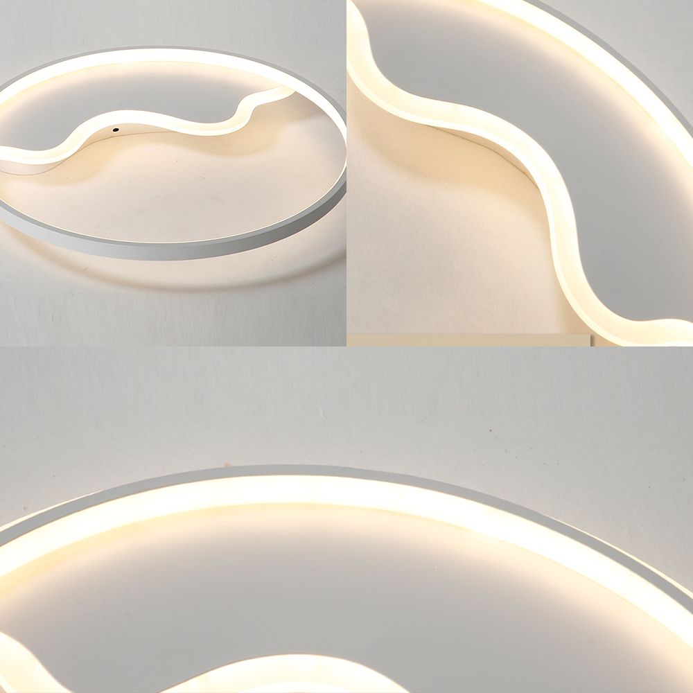 Ring Flush Mount Lamp Contemporary Acrylic White/Pink/Blue Led Flush Mount Light for Bedroom in Warm/White Light, 18"/21.5" Wide