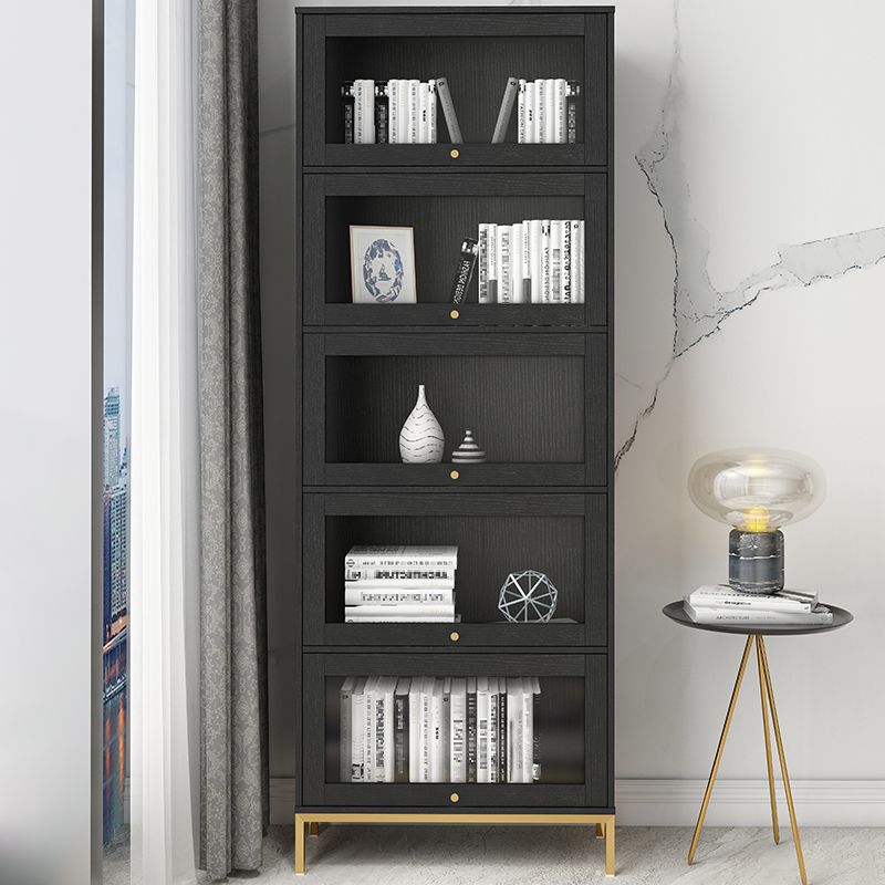 Glam Bookshelf Standard Wooden Shelf Bookcase with Cabinets for Office