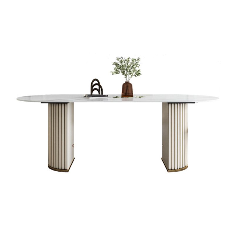 Nordic Glam Style Sintered Stone Oval Table Set 1/4/5/7 Pieces Dining Set