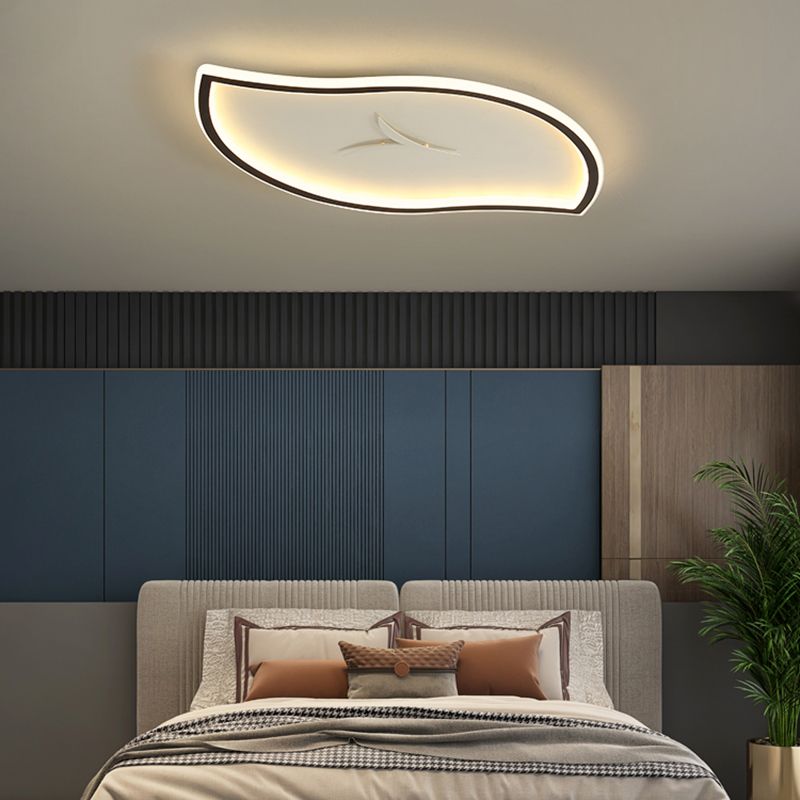 Moderne künstlerische LED-Deckenleuchte aus Eisen, Blattform, Unterputzmontage mit Acrylschirm