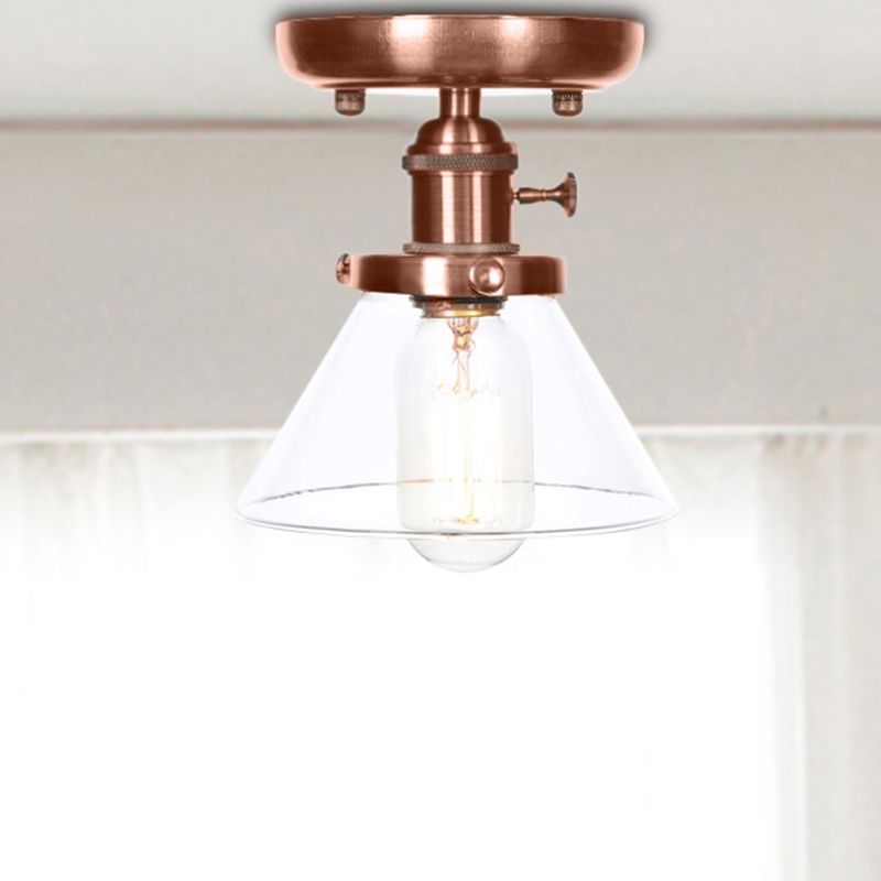 1 Apparecchio di illuminazione in vetro in vetro industriale a cono leggero/campana semifulpa