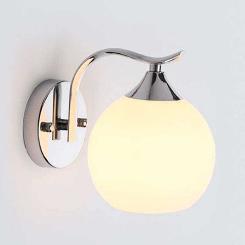 Forma sferica in stile moderno con applione da parete in lampadina 1 Metal 1 Sconce leggera per capezzale dell'hotel