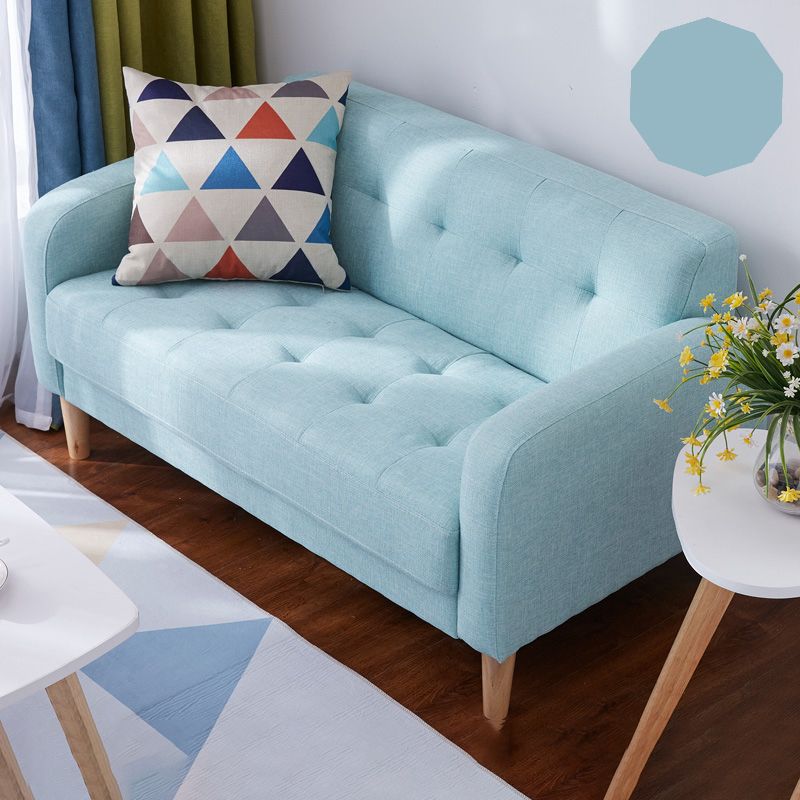 27.2" H 3 Seater Cotton Tufted Square Arm Sofa for Living Room