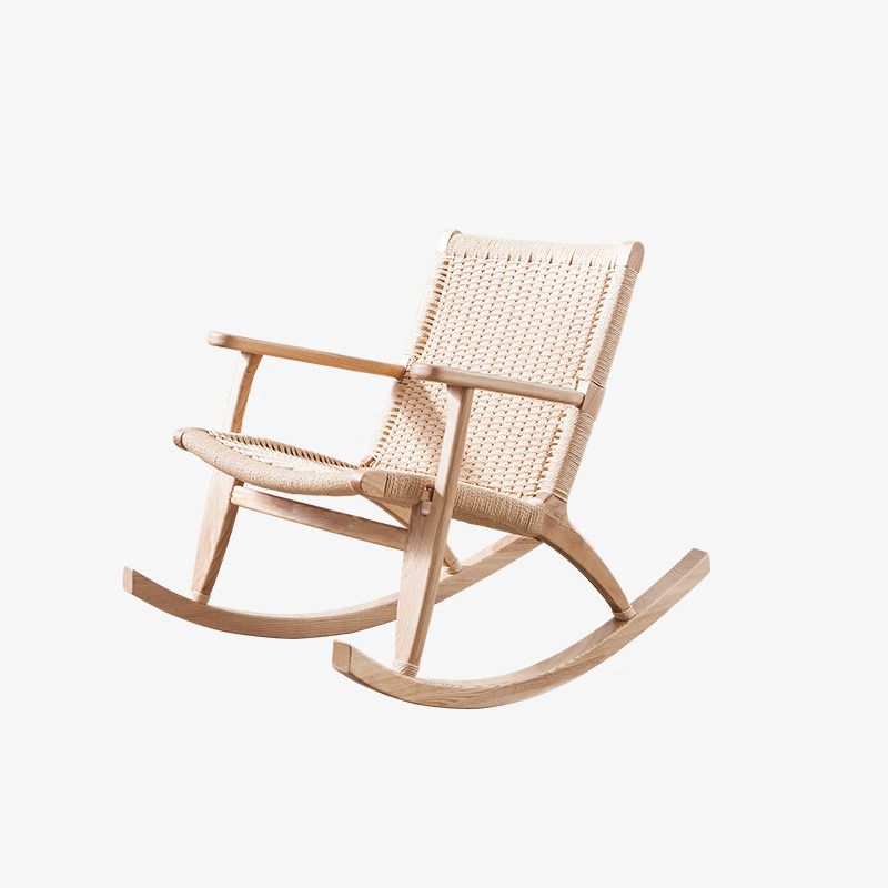 Modern Style Wood Base Rocking Chair Leisure Chaise Lazy Chair for Balcony