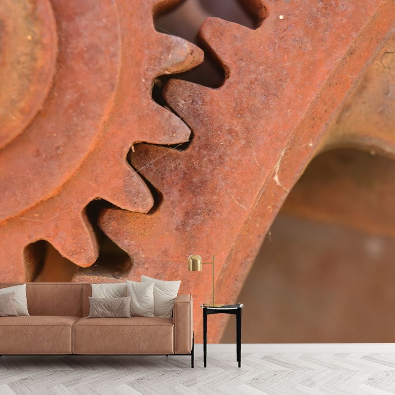 Metal Gear Industrial Style Murals Decoration for Gust Room, Made to Measure