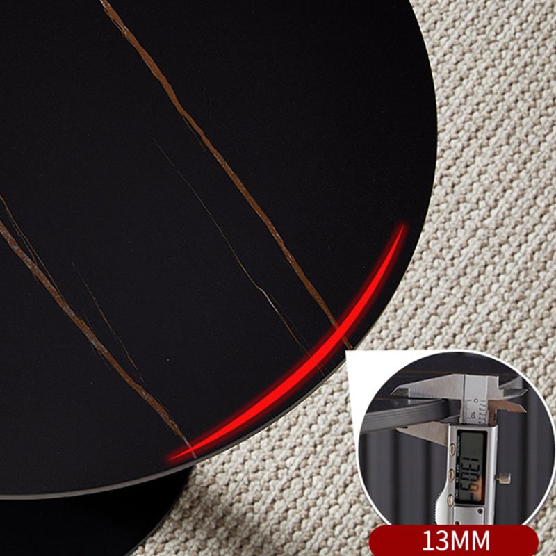 Round Tulip Base Modern Dining Table Two-Color Fixed Table with Sintered Stone