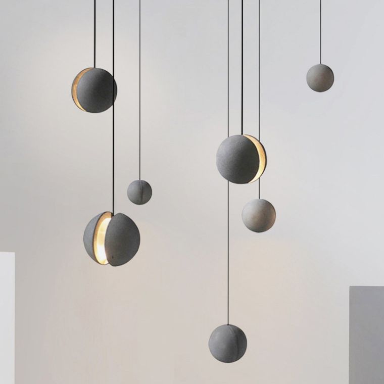 Globe Cement Anhänger Beleuchtung Minimalist Grey Down Mini Anhänger für das Restaurant