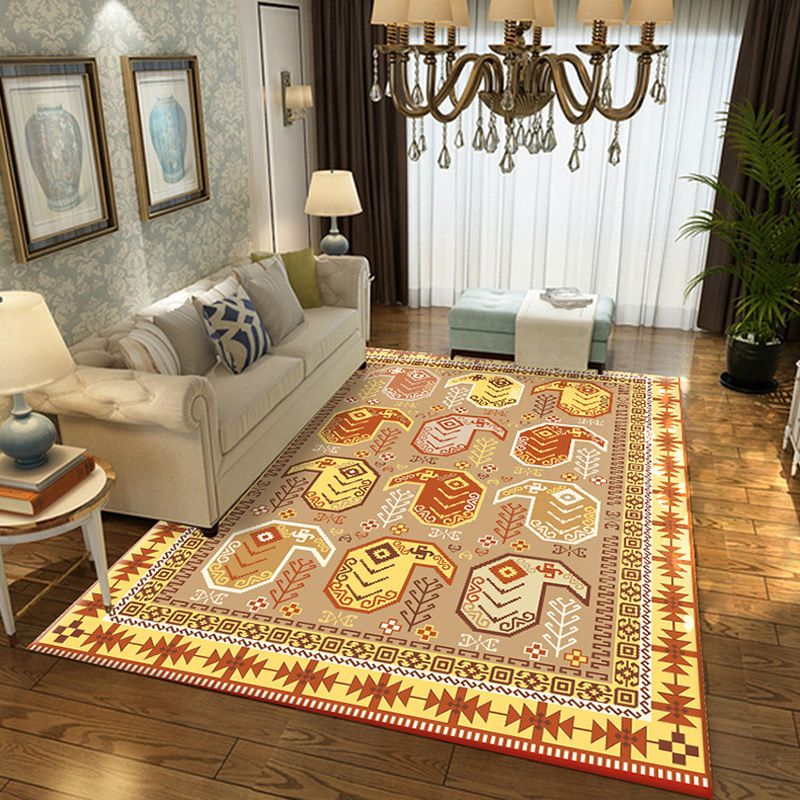 Tapé de médaillon polyester Multicolor Brown Tapis de médaillon polyester