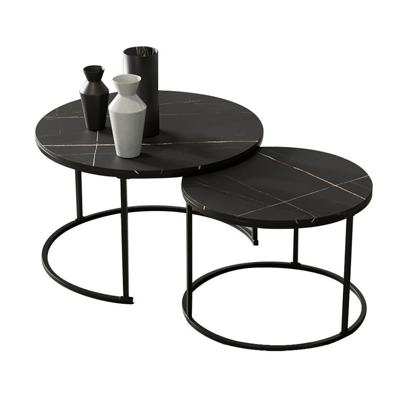 Round Nesting Coffee Table Modern Minimalist Slate Coffee Table