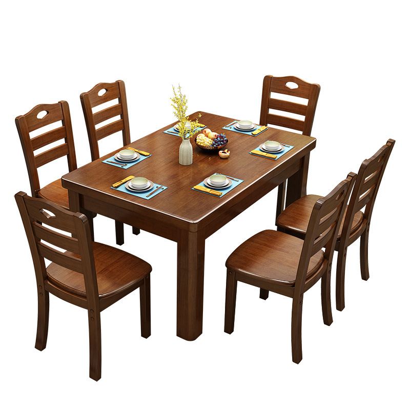 Rubberwood Solid Wood Dining Table Contemporary Dining Table