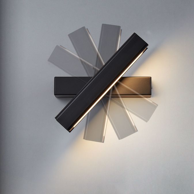Square Shade Metal Wall Sconce Modern Style Single Light Wall Mount Light