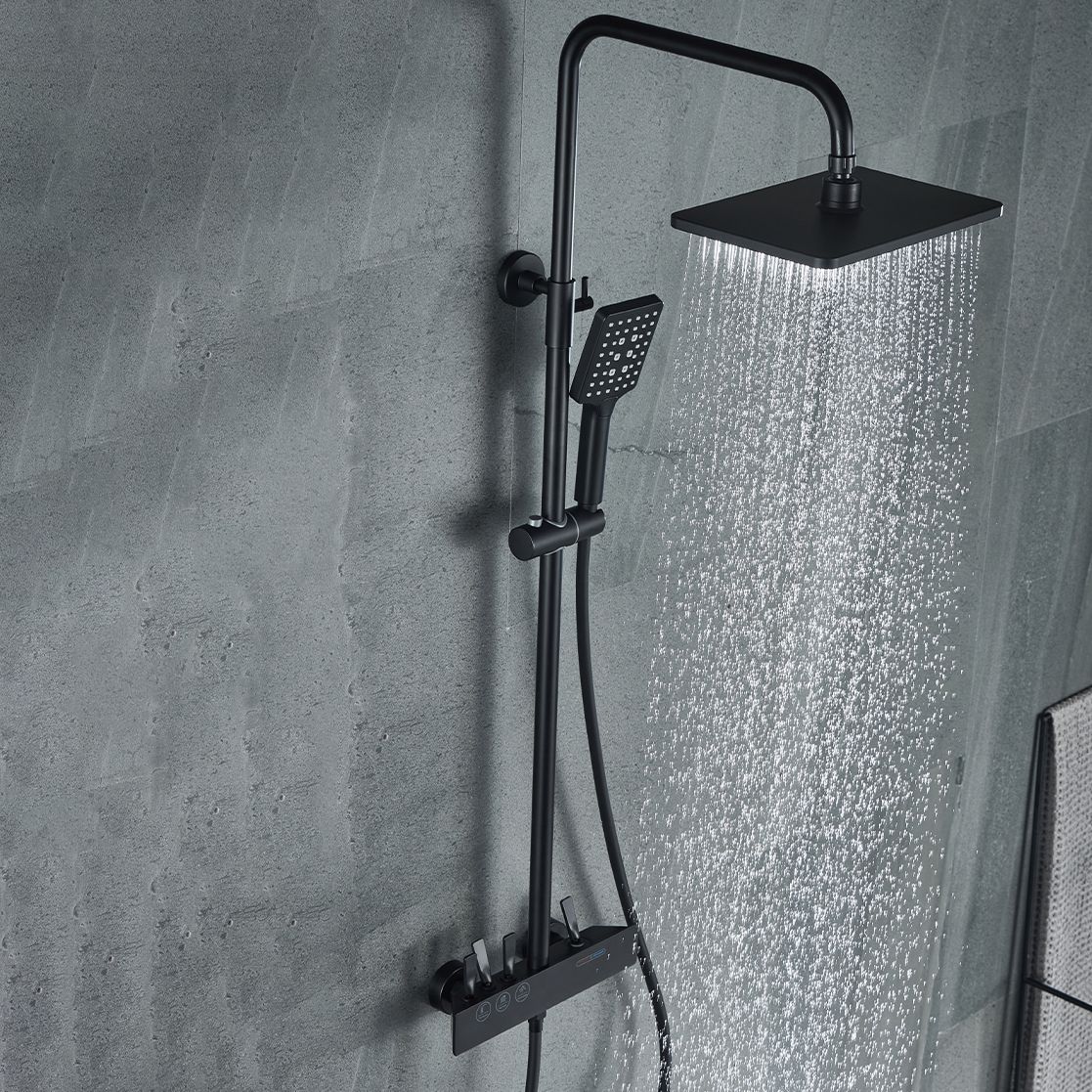 Modern Shower Trim Brass Slide Bar Included Adjustable Shower Head Shower System